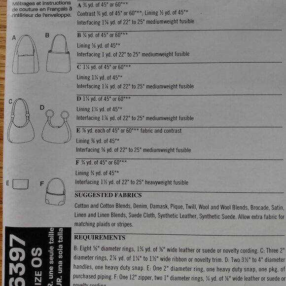 Vintage Purse Sewing Pattern Clutch Handbag 2000s UNCUT 6397 - Picture 9 of 12